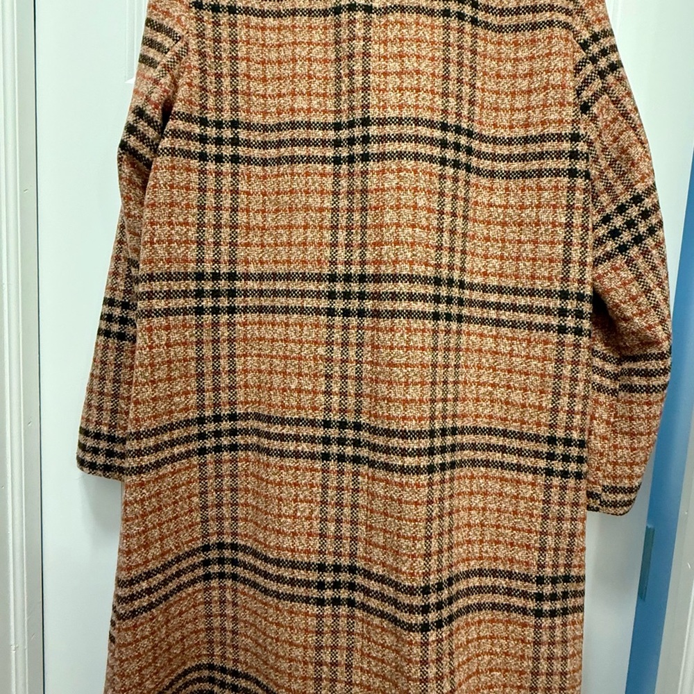 Plaid Double-Breasted Wool-Blend Coat - Picture 4 of 4